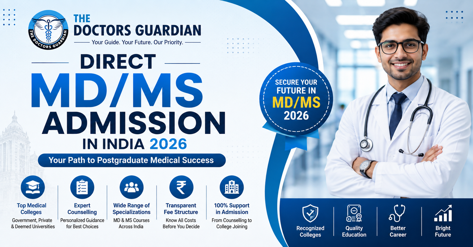 create blog banner for Direct MD MS Admission in India 2026