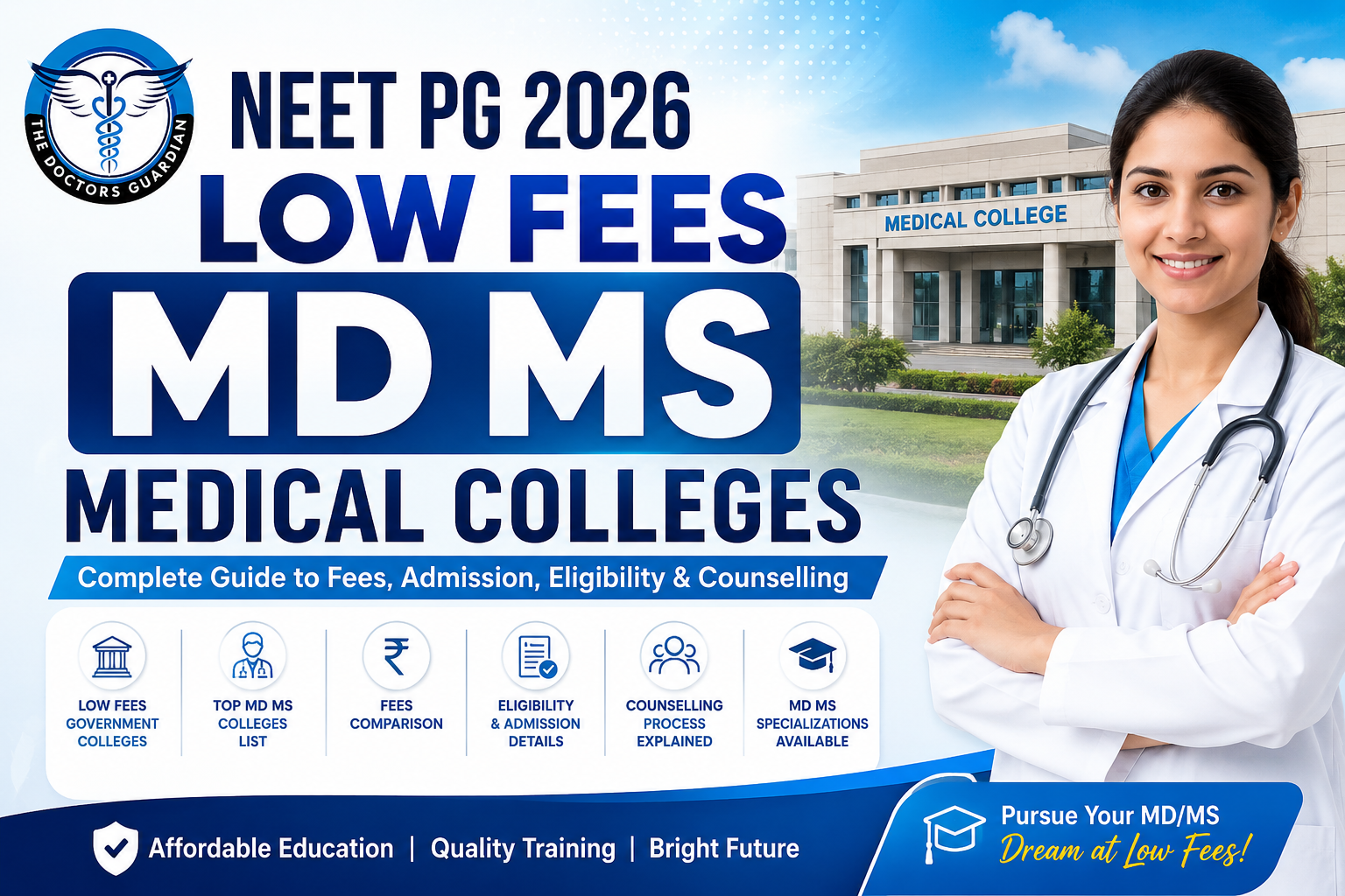 NEET PG 2026 Low Fees MD MS Medical Colleges