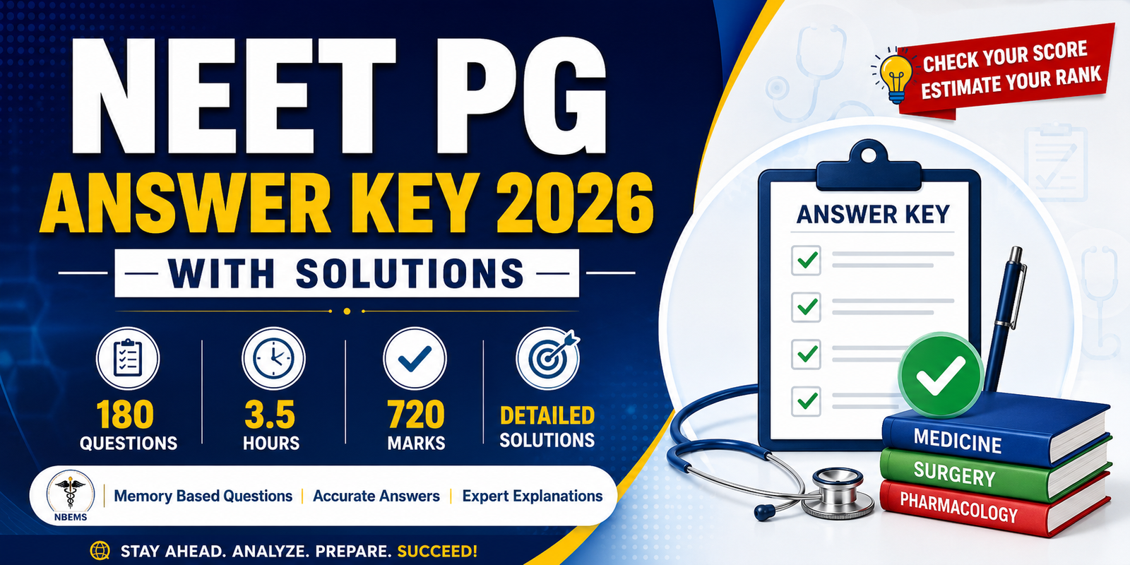NEET PG Answer Key 2026 with Solution