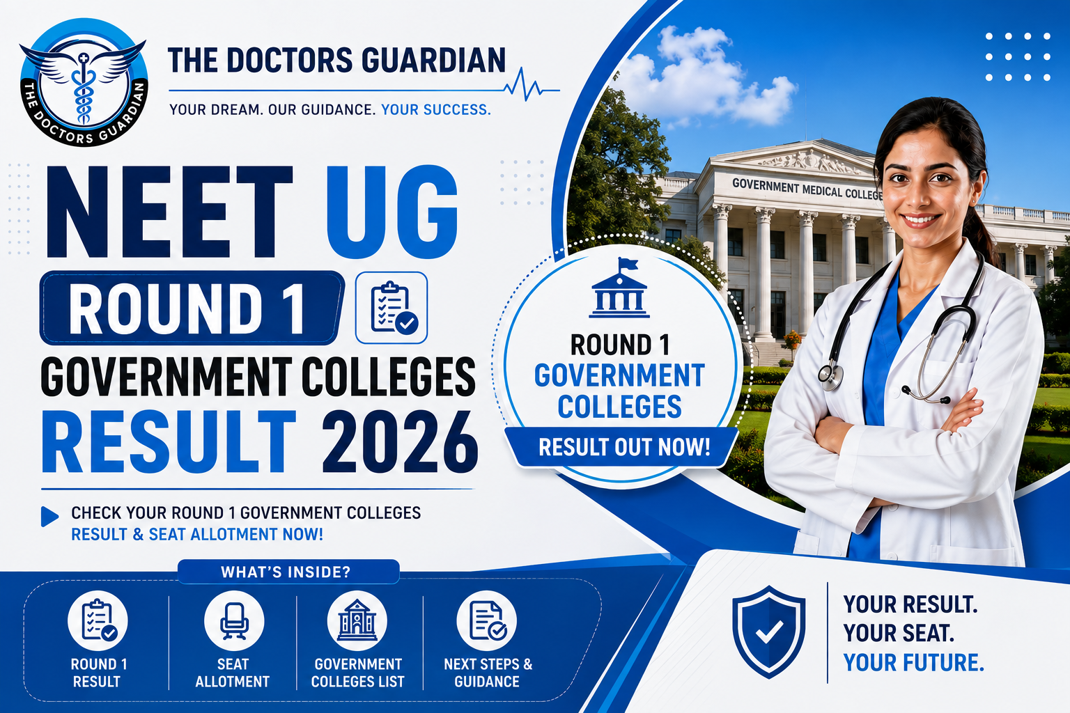 NEET UG Round 1 Government Colleges Result 2026